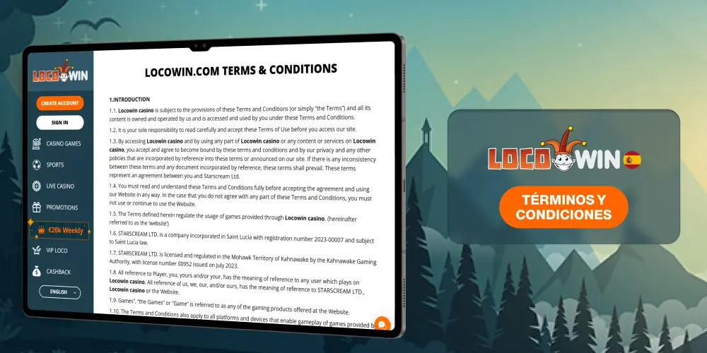 Condiciones de uso para usuarios de Locowin en España